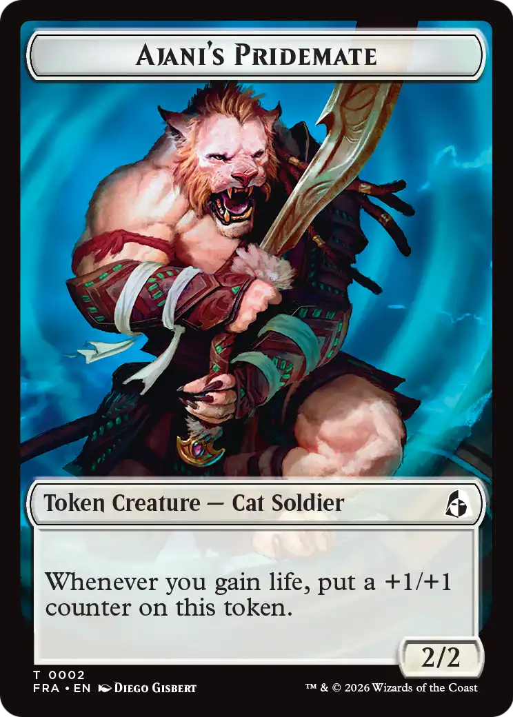 Ajani's Pridemate // Mowu Double-Sided Token [Reality Fracture Tokens] | L.A. Mood Comics and Games