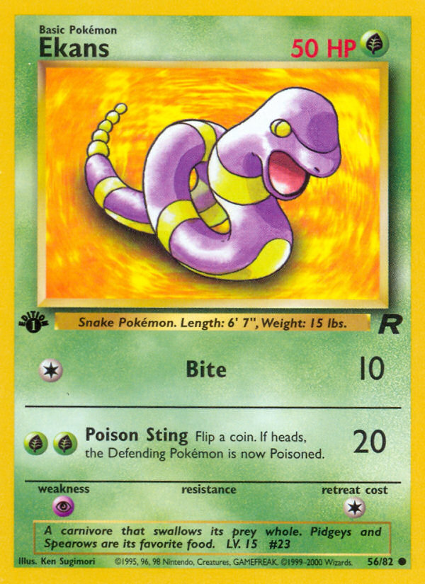 Ekans (56/82) [Team Rocket 1st Edition] | L.A. Mood Comics and Games