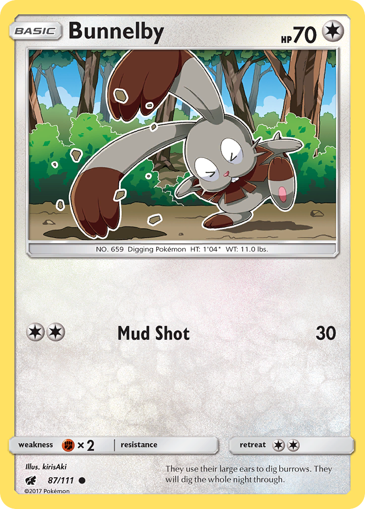 Bunnelby (87/111) [Sun & Moon: Crimson Invasion] | L.A. Mood Comics and Games