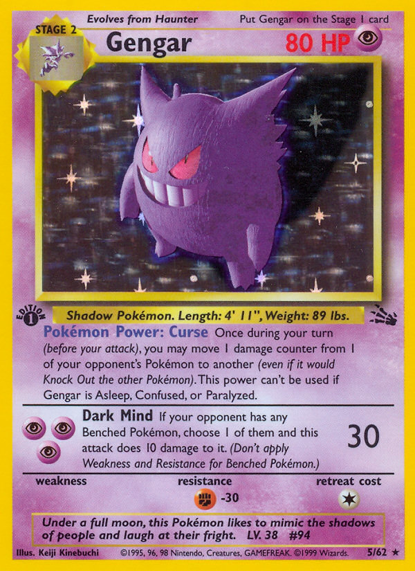 Gengar (5/62) [Fossil 1st Edition] | L.A. Mood Comics and Games