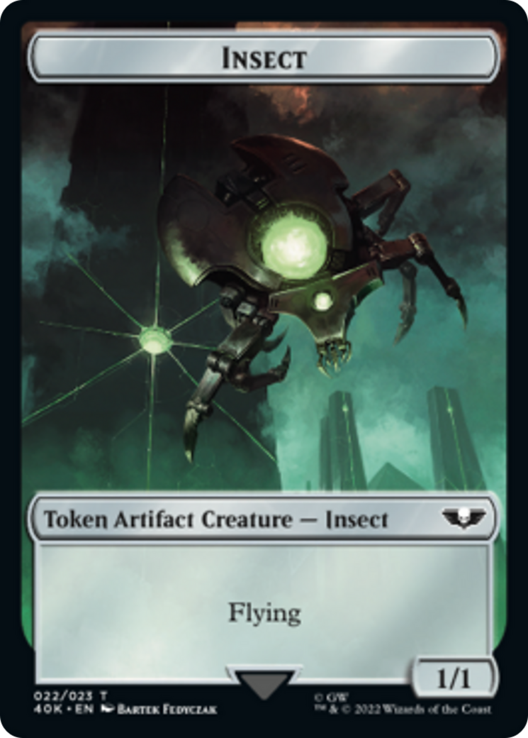 Necron Warrior // Insect Double-Sided (Surge Foil) [Warhammer 40,000 Tokens] | L.A. Mood Comics and Games