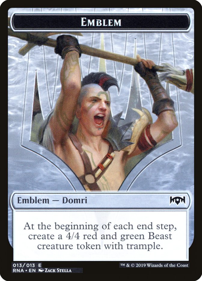 Domri, Chaos Bringer Emblem [Ravnica Allegiance Tokens] | L.A. Mood Comics and Games