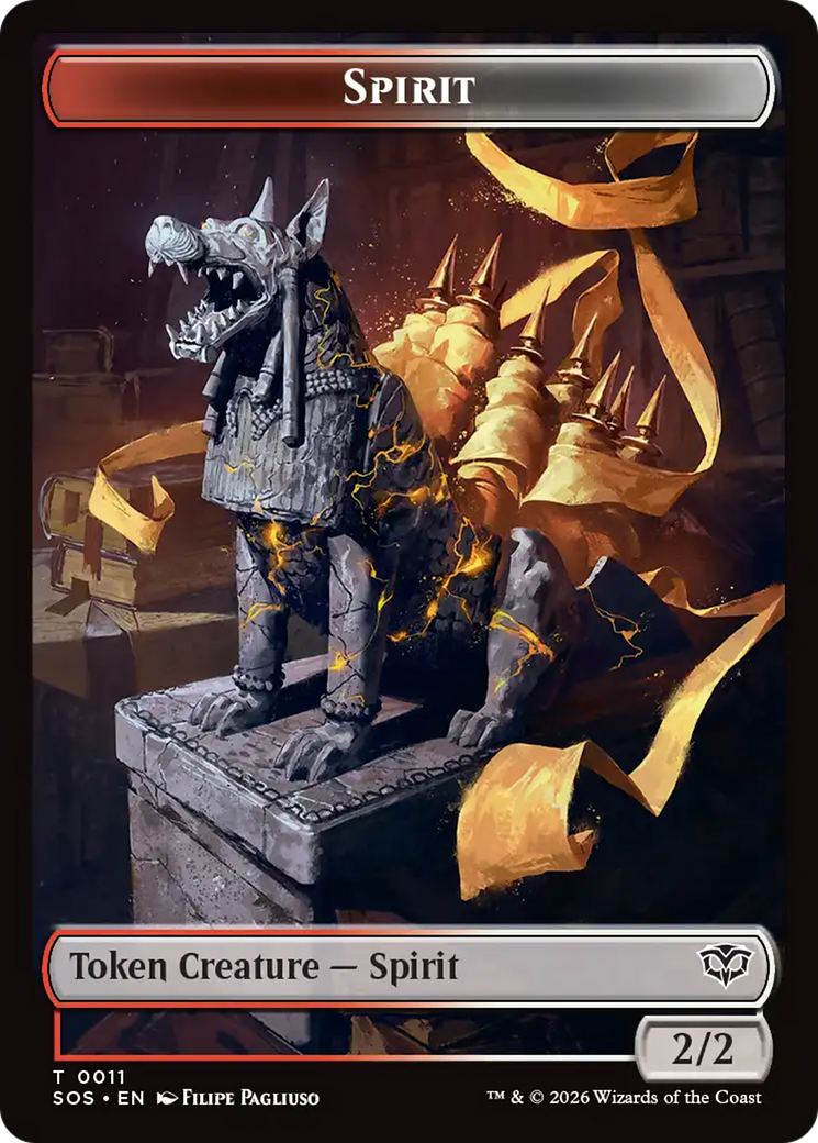 Fractal (0005) // Spirit (0011) Double-Sided Token [Secrets of Strixhaven Tokens] | L.A. Mood Comics and Games