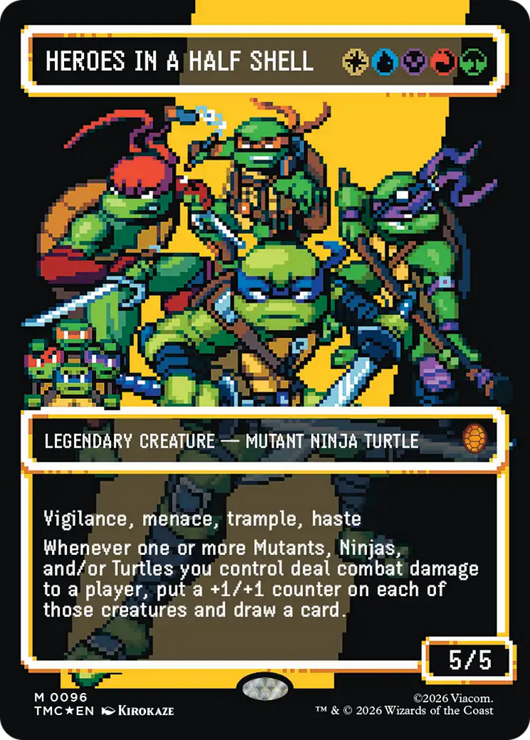 Heroes in a Half Shell (0096) (Borderless) (Surge Foil) [Teenage Mutant Ninja Turtles Commander] | L.A. Mood Comics and Games
