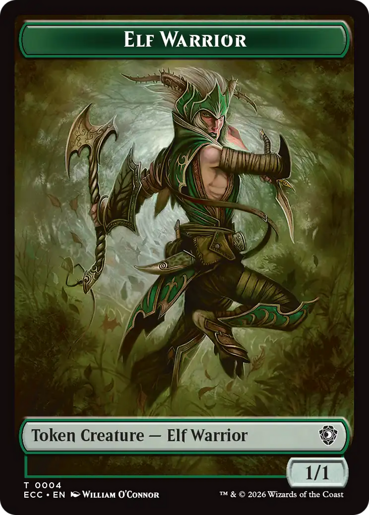 Elf Warrior (0004) // Plant (0005) Double-Sided Token [Lorwyn Eclipsed Tokens] | L.A. Mood Comics and Games