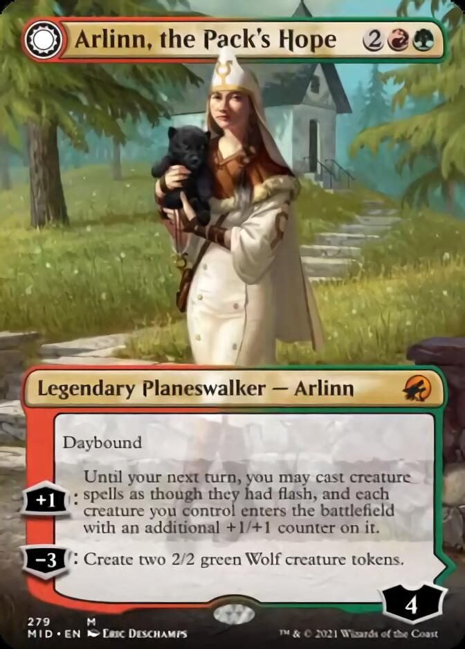 Arlinn, the Pack's Hope // Arlinn, the Moon's Fury (Borderless) [Innistrad: Midnight Hunt] | L.A. Mood Comics and Games