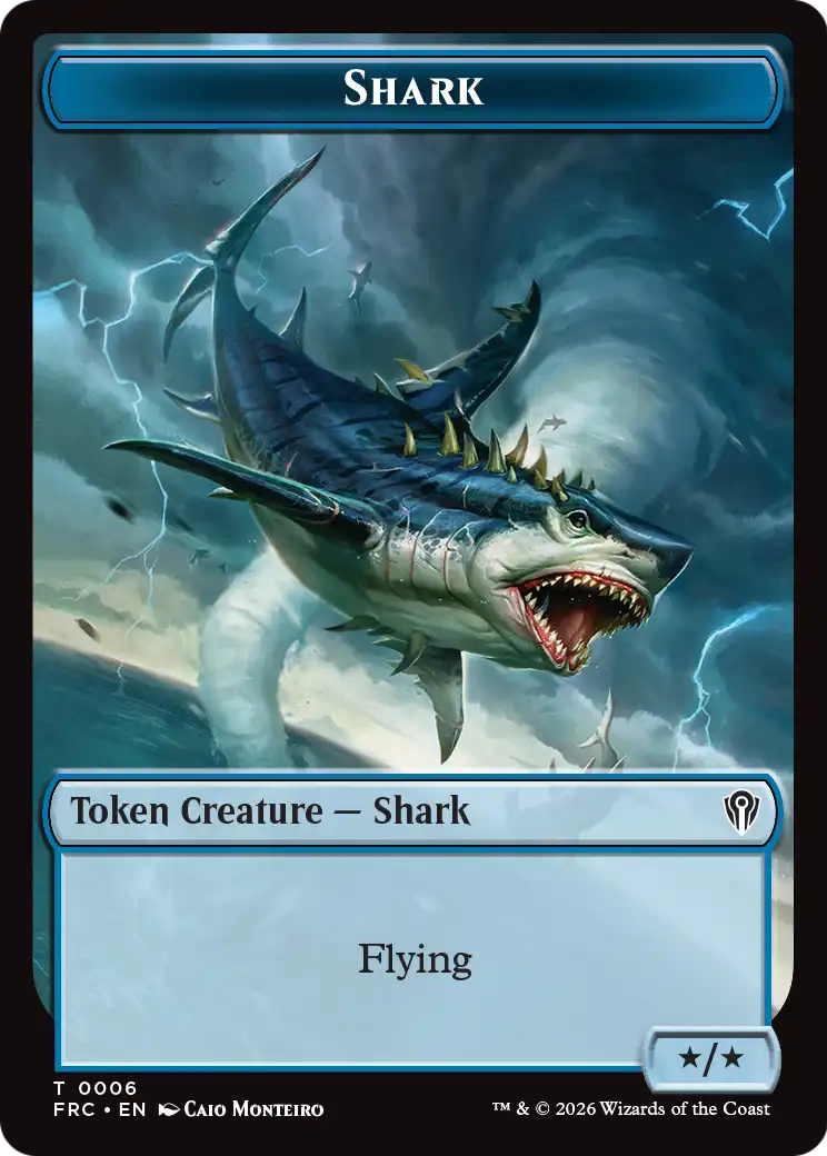 Warrior // Shark Double-Sided Token [Reality Fracture Commander Tokens] | L.A. Mood Comics and Games