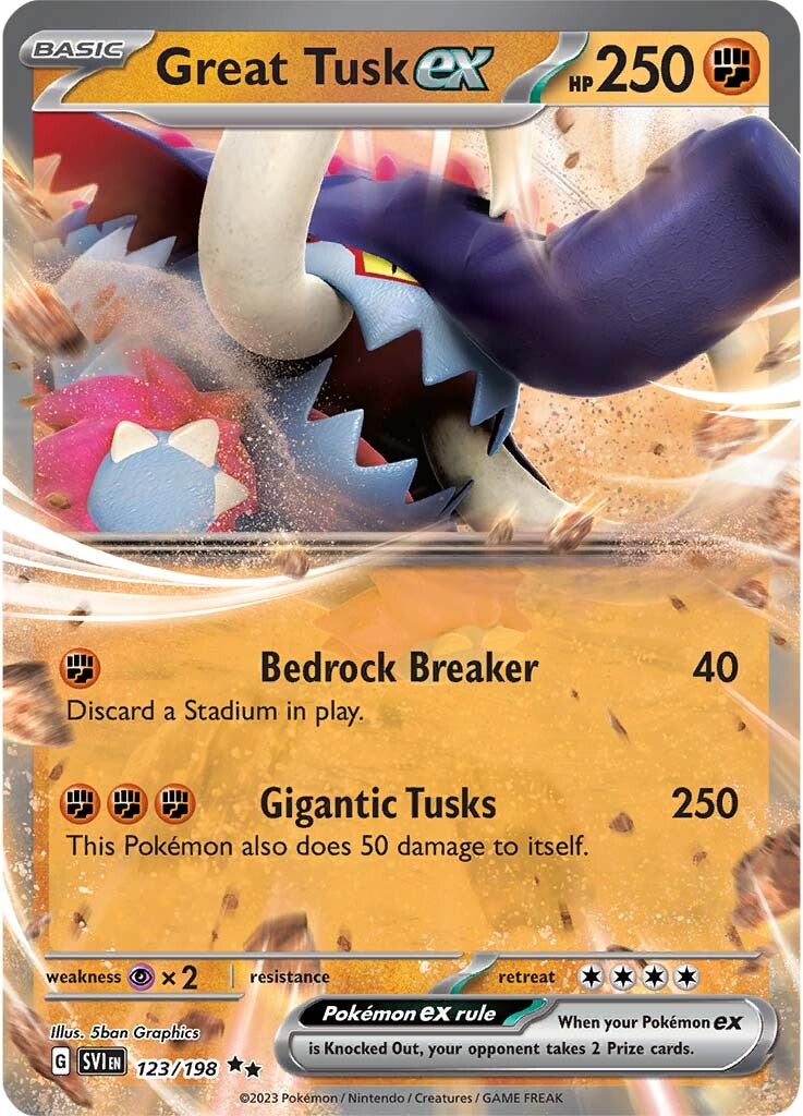 Great Tusk ex (123/198) [Scarlet & Violet: Base Set] | L.A. Mood Comics and Games
