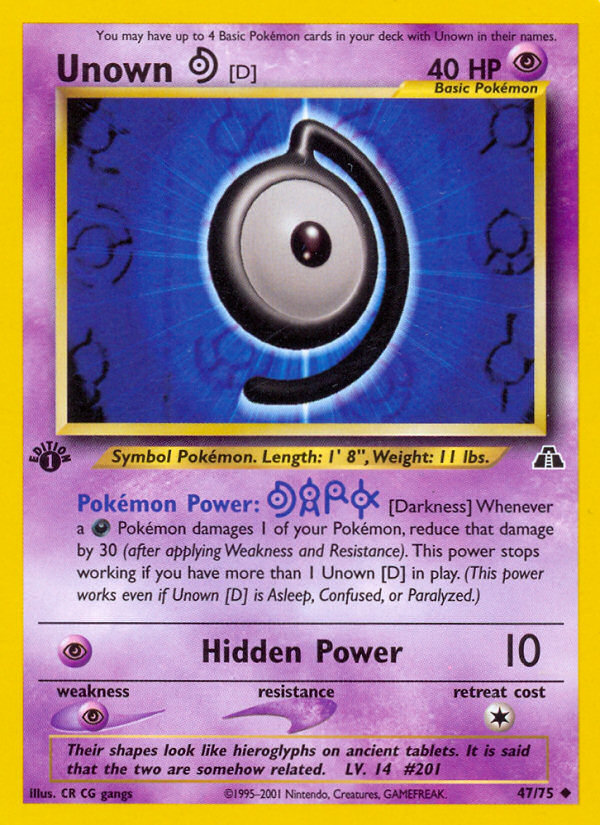 Unown [D] (47/75) [Neo Discovery 1st Edition] | L.A. Mood Comics and Games