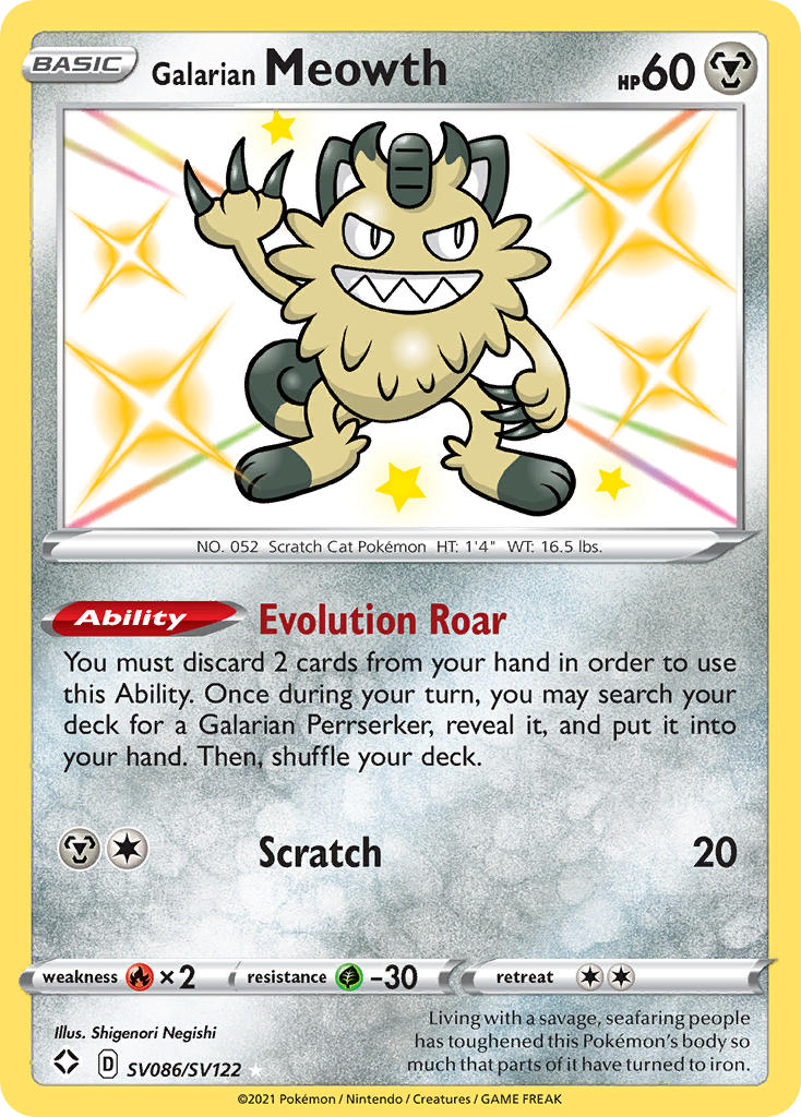 Galarian Meowth (SV086/SV122) [Sword & Shield: Shining Fates] | L.A. Mood Comics and Games