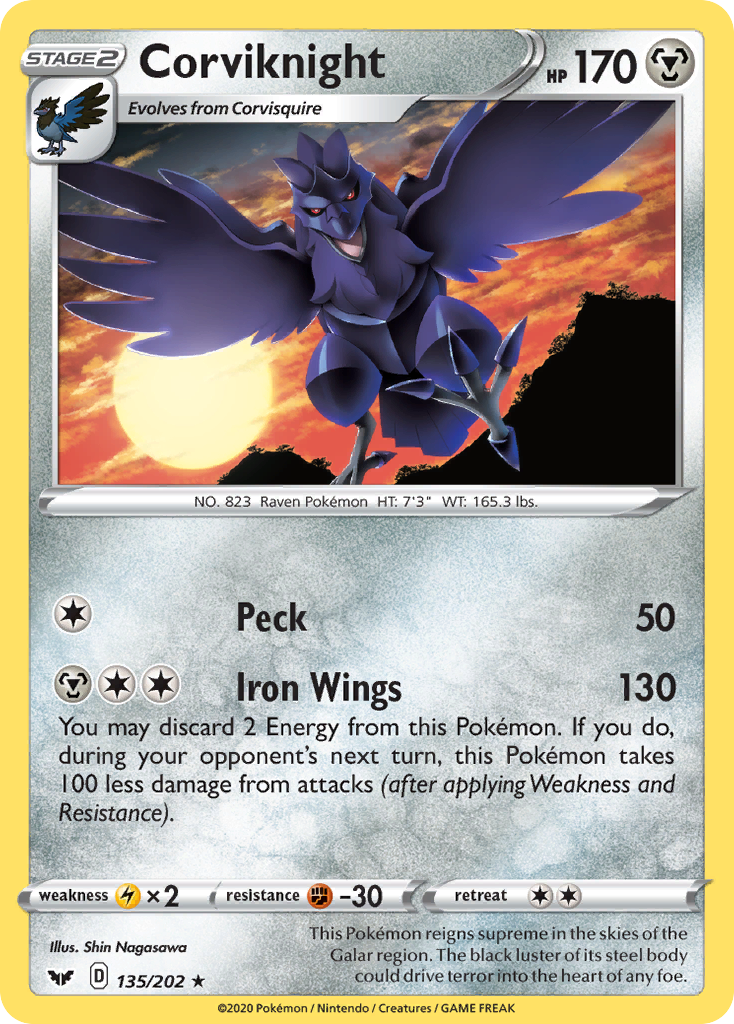 Corviknight (135/202) [Sword & Shield: Base Set] | L.A. Mood Comics and Games