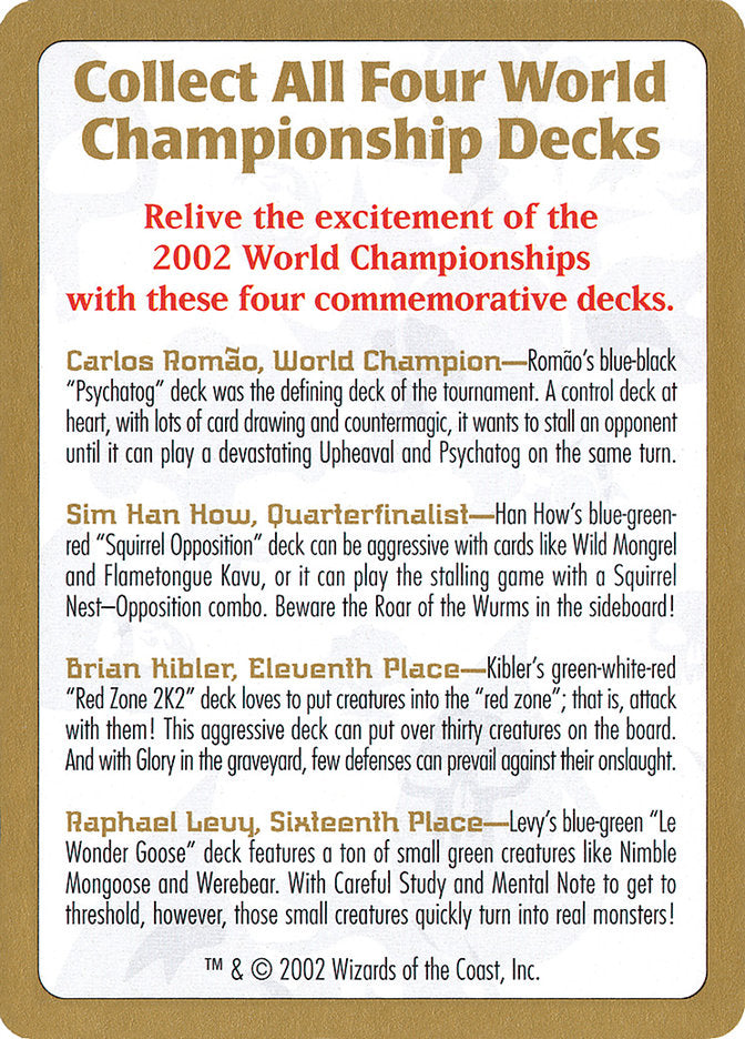 2002 World Championships Ad [World Championship Decks 2002] | L.A. Mood Comics and Games