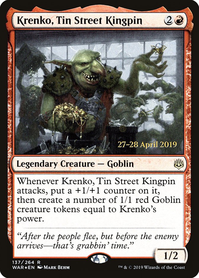 Krenko, Tin Street Kingpin [War of the Spark Prerelease Promos] | L.A. Mood Comics and Games