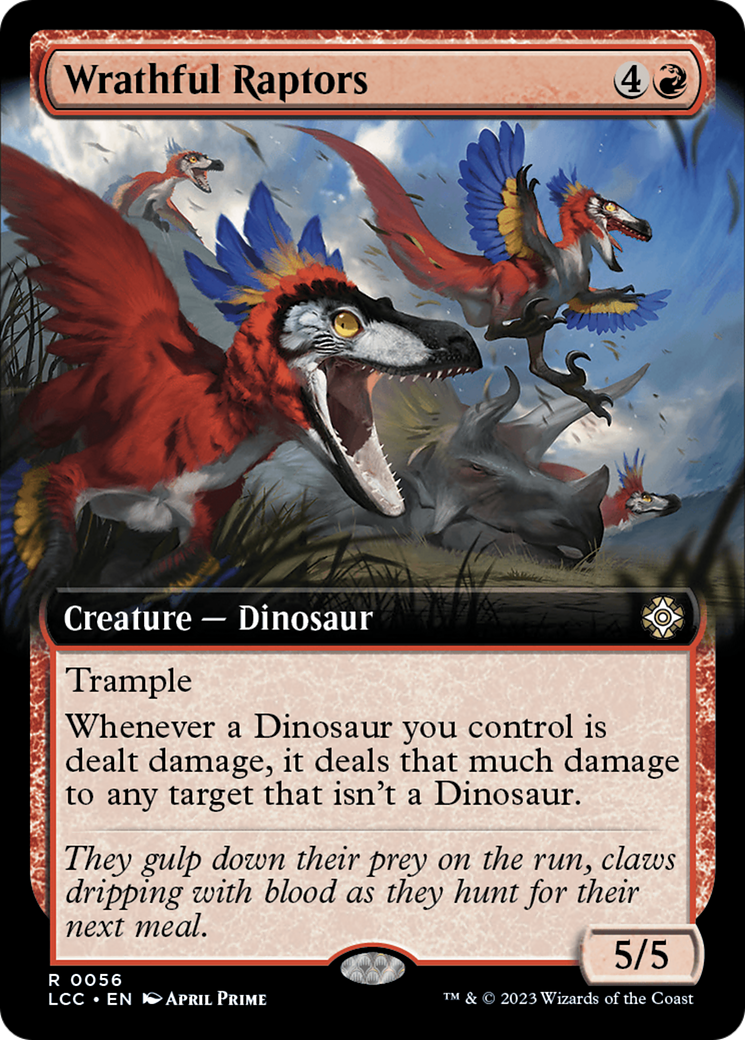 Wrathful Raptors (Extended Art) [The Lost Caverns of Ixalan Commander] | L.A. Mood Comics and Games