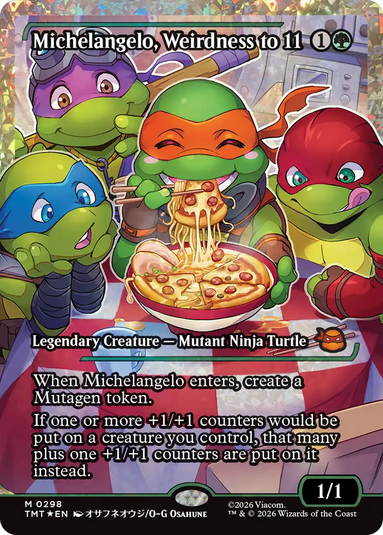 Michelangelo, Weirdness to 11 (Showcase) (Fracture Foil) [Teenage Mutant Ninja Turtles] | L.A. Mood Comics and Games
