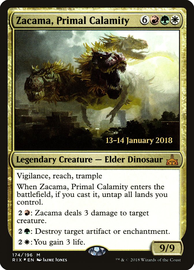 Zacama, Primal Calamity [Rivals of Ixalan Prerelease Promos] | L.A. Mood Comics and Games