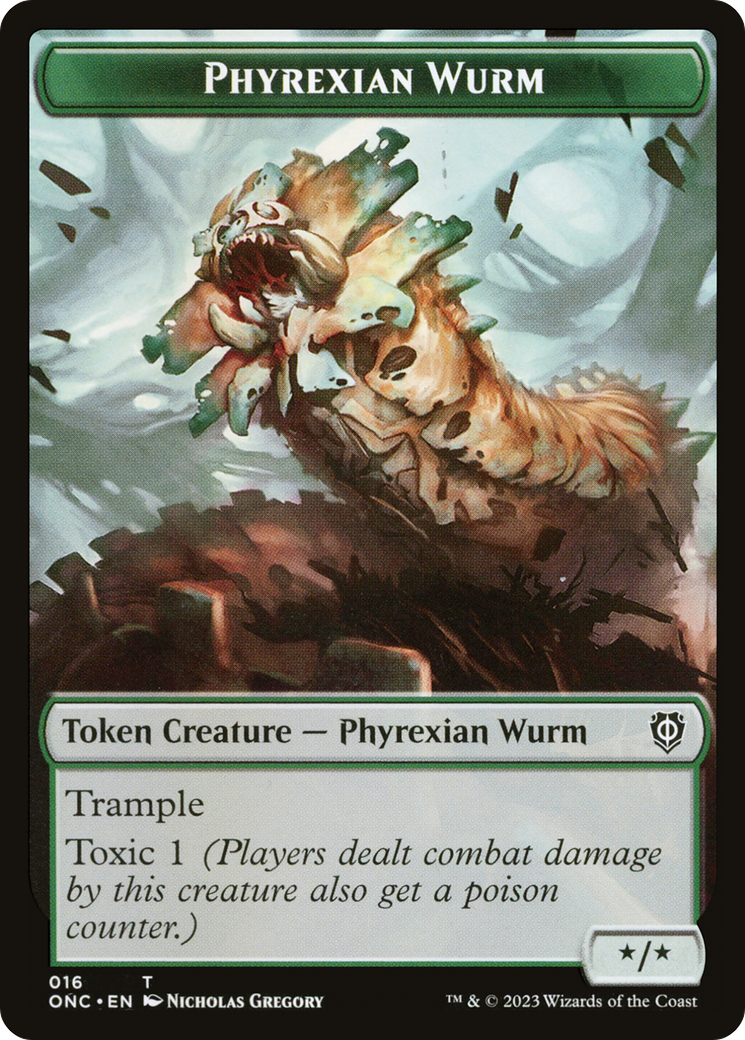 Phyrexian Wurm // Phyrexian Horror Double-Sided Token [Phyrexia: All Will Be One Commander Tokens] | L.A. Mood Comics and Games
