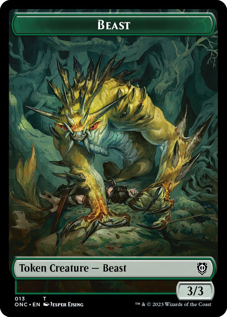 Poison Counter // Beast Double-Sided Token [Phyrexia: All Will Be One Commander Tokens] | L.A. Mood Comics and Games