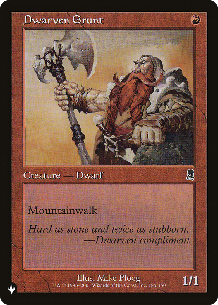 Dwarven Grunt [The List] | L.A. Mood Comics and Games
