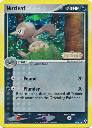 Nuzleaf (41/92) (Stamped) [EX: Legend Maker] | L.A. Mood Comics and Games