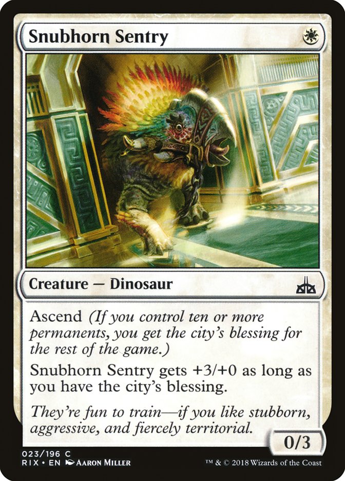 Snubhorn Sentry [Rivals of Ixalan] | L.A. Mood Comics and Games