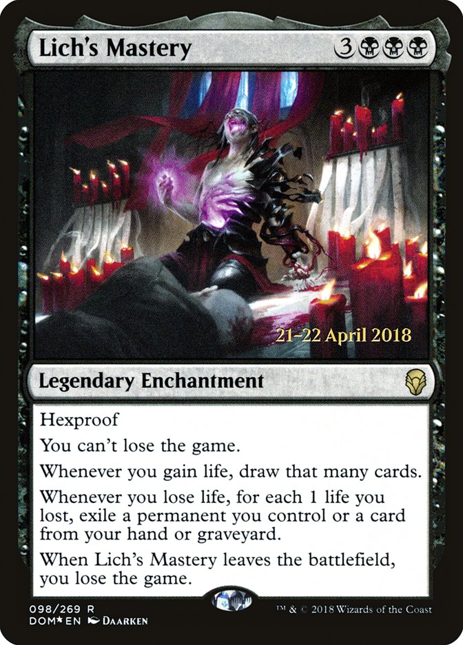 Lich's Mastery [Dominaria Prerelease Promos] | L.A. Mood Comics and Games