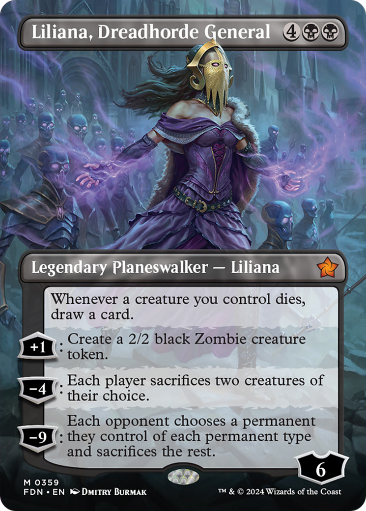 Liliana, Dreadhorde General (Borderless) [Foundations] | L.A. Mood Comics and Games