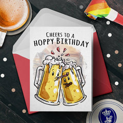 "Cheers to a Hoppy Birthday" - Funny Beer Birthday Card | L.A. Mood Comics and Games
