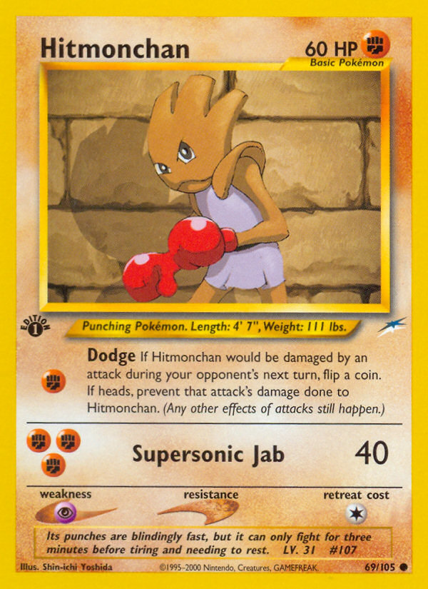 Hitmonchan (69/105) [Neo Destiny 1st Edition] | L.A. Mood Comics and Games