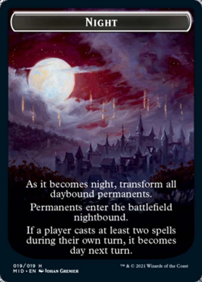 Day // Night Double-Sided Token [Innistrad: Midnight Hunt Tokens] | L.A. Mood Comics and Games