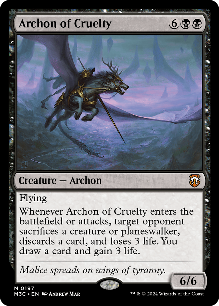 Archon of Cruelty (Ripple Foil) [Modern Horizons 3 Commander] | L.A. Mood Comics and Games