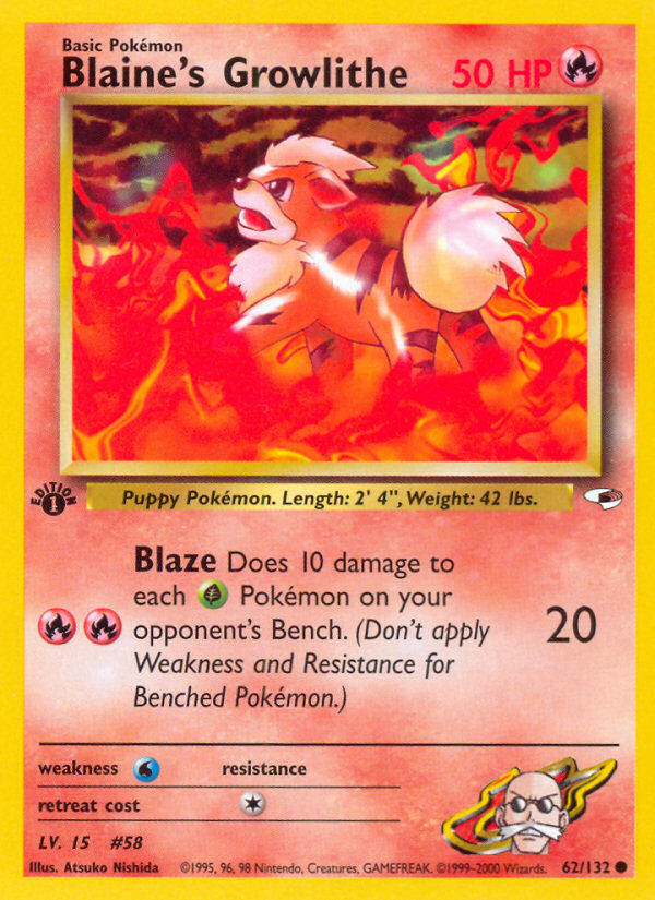 Blaine's Growlithe (62/132) [Gym Heroes 1st Edition] | L.A. Mood Comics and Games