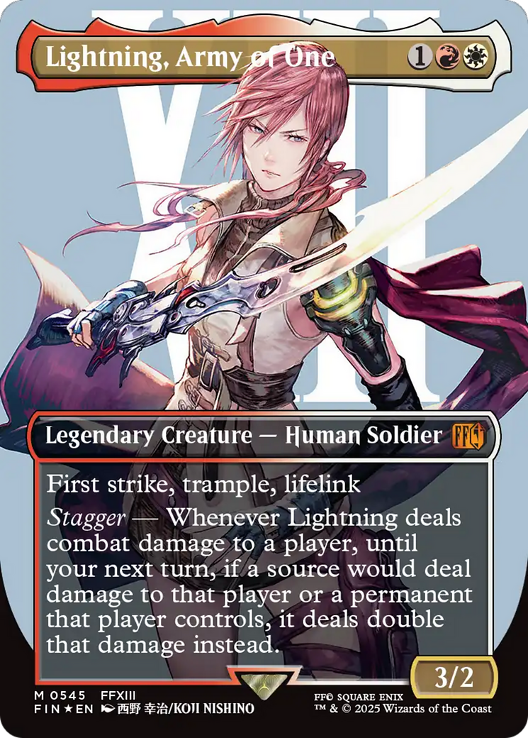 Lightning, Army of One (Borderless) (Surge Foil) [FINAL FANTASY] | L.A. Mood Comics and Games