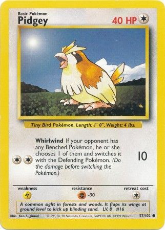 Pidgey (57/102) [Base Set Unlimited] | L.A. Mood Comics and Games