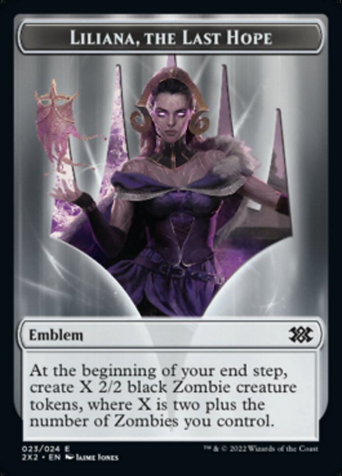 Liliana, the Last Hope Emblem // Spirit (002) Double-Sided Token [Double Masters 2022 Tokens] | L.A. Mood Comics and Games