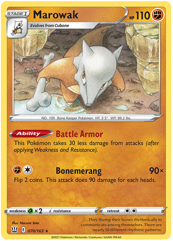 Marowak (070/163) [Sword & Shield: Battle Styles] | L.A. Mood Comics and Games