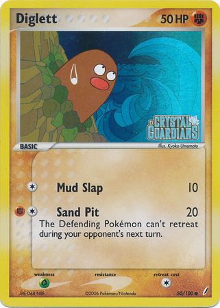Diglett (50/100) (Stamped) [EX: Crystal Guardians] | L.A. Mood Comics and Games