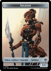 Elemental (0014) // Soldier (0026) Double-Sided Token [Outlaws of Thunder Junction Commander Tokens] | L.A. Mood Comics and Games