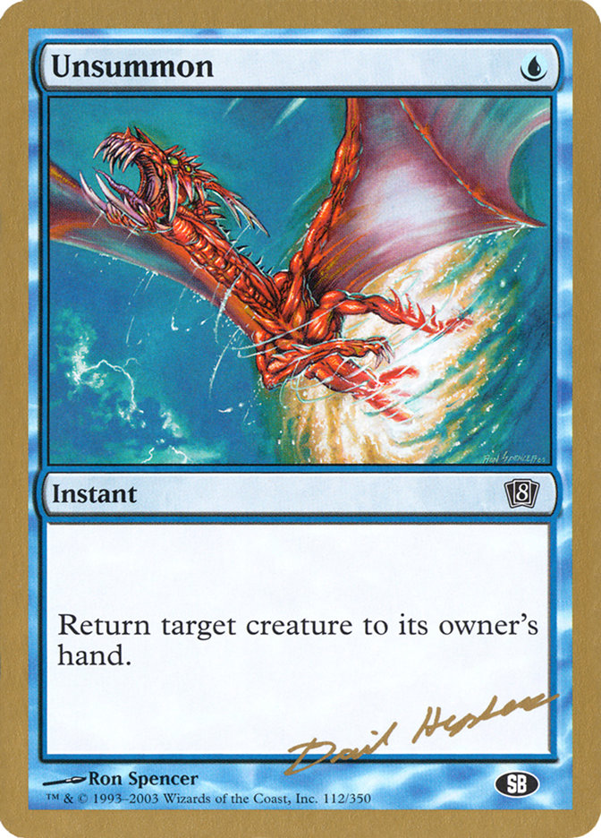 Unsummon (Dave Humpherys) (SB) [World Championship Decks 2003] | L.A. Mood Comics and Games
