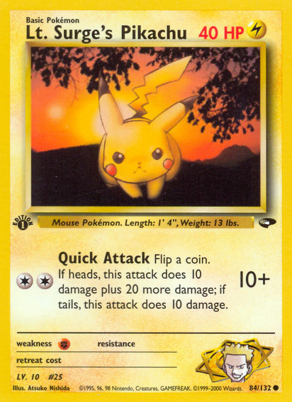 Lt. Surge's Pikachu (84/132) [Gym Challenge 1st Edition] | L.A. Mood Comics and Games