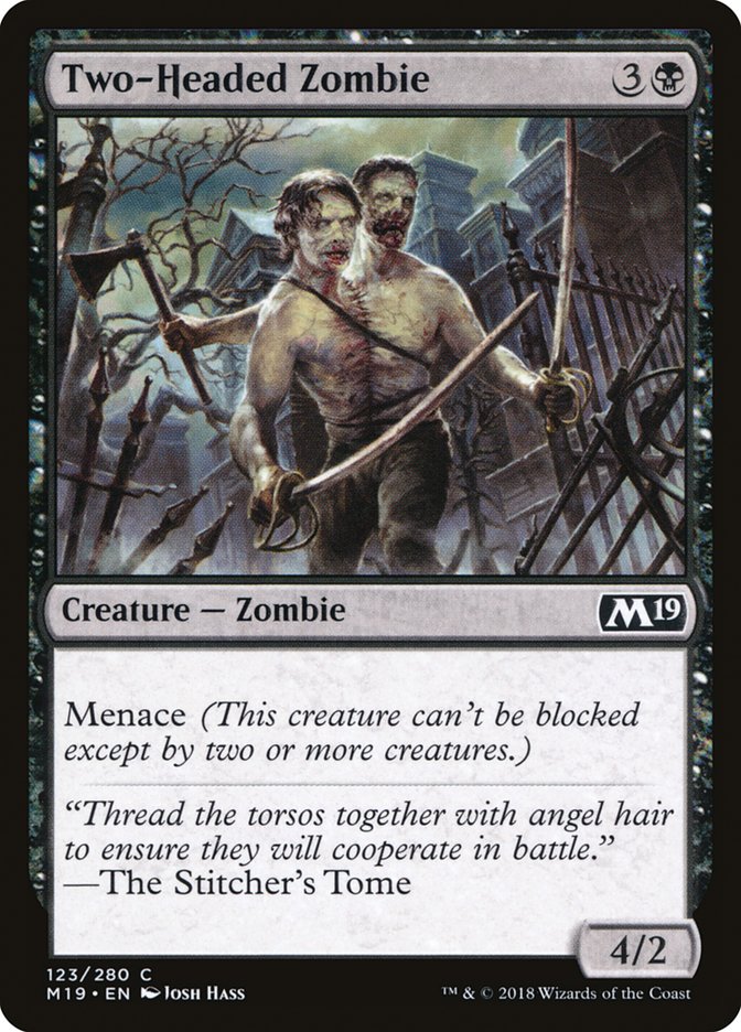 Two-Headed Zombie [Core Set 2019] | L.A. Mood Comics and Games