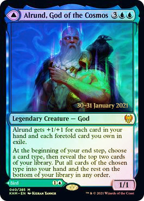 Alrund, God of the Cosmos // Hakka, Whispering Raven [Kaldheim Prerelease Promos] | L.A. Mood Comics and Games