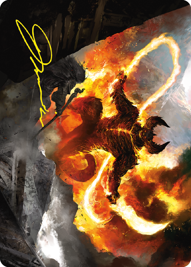 The Balrog, Durin's Bane Art Card (Gold-Stamped Signature) [The Lord of the Rings: Tales of Middle-earth Art Series] | L.A. Mood Comics and Games