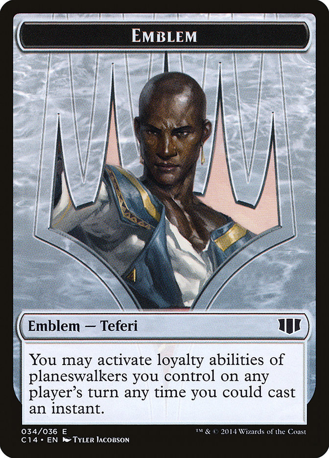 Teferi, Temporal Archmage Emblem // Zombie (011/036) Double-Sided Token [Commander 2014 Tokens] | L.A. Mood Comics and Games