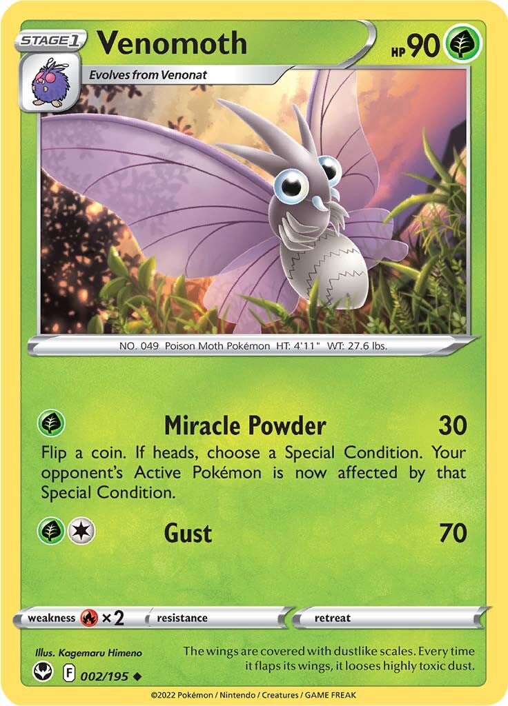 Venomoth (002/195) [Sword & Shield: Silver Tempest] | L.A. Mood Comics and Games