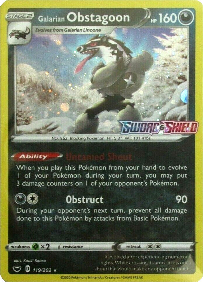 Galarian Obstagoon (119/202) (Cosmos Holo) [Sword & Shield: Base Set] | L.A. Mood Comics and Games