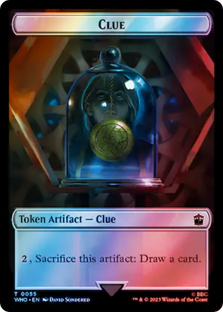 Alien Rhino // Clue (0055) Double-Sided Token (Surge Foil) [Doctor Who Tokens] | L.A. Mood Comics and Games