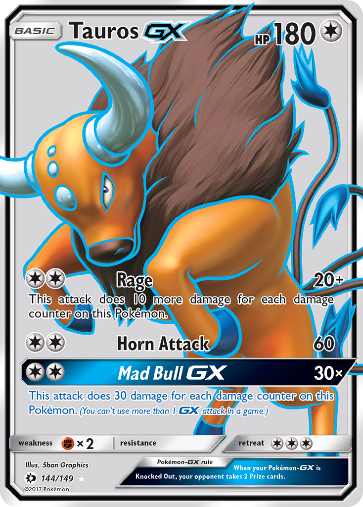 Tauros GX (144/149) [Sun & Moon: Base Set] | L.A. Mood Comics and Games
