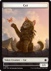 Elf Warrior // Cat (001) Doubled-Sided Token [Foundations Tokens] | L.A. Mood Comics and Games