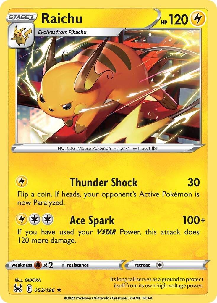 Raichu (053/196) [Sword & Shield: Lost Origin] | L.A. Mood Comics and Games